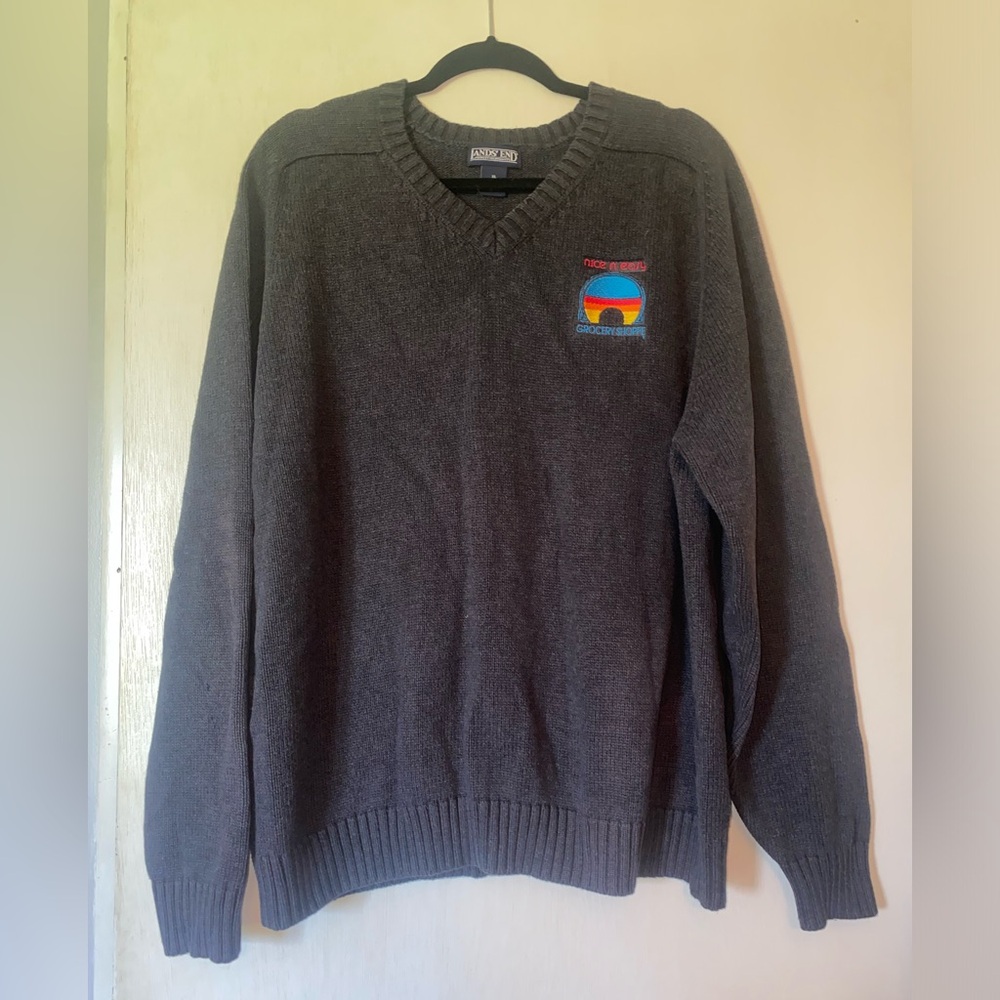 Vtg lands end sweater nice n easy embroidery